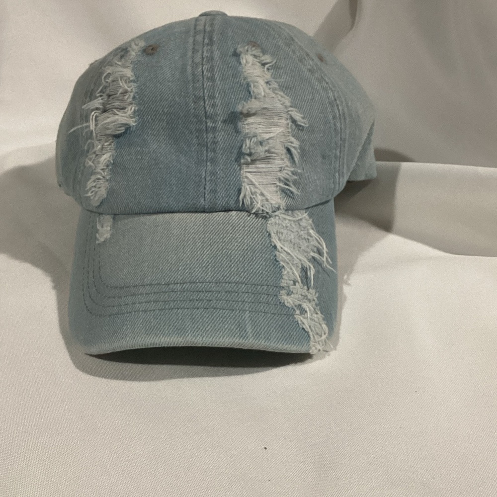 Distressed Denim Cap